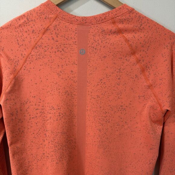 Lululemon Swiftly Tech Long Sleeve Shirt 2.0 Size 8 Race Distorted Noise Orange - Picture 4 of 7